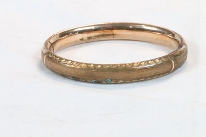 Antique cuff bracelet hallmarked GOLD SHELL 20.1 grams.