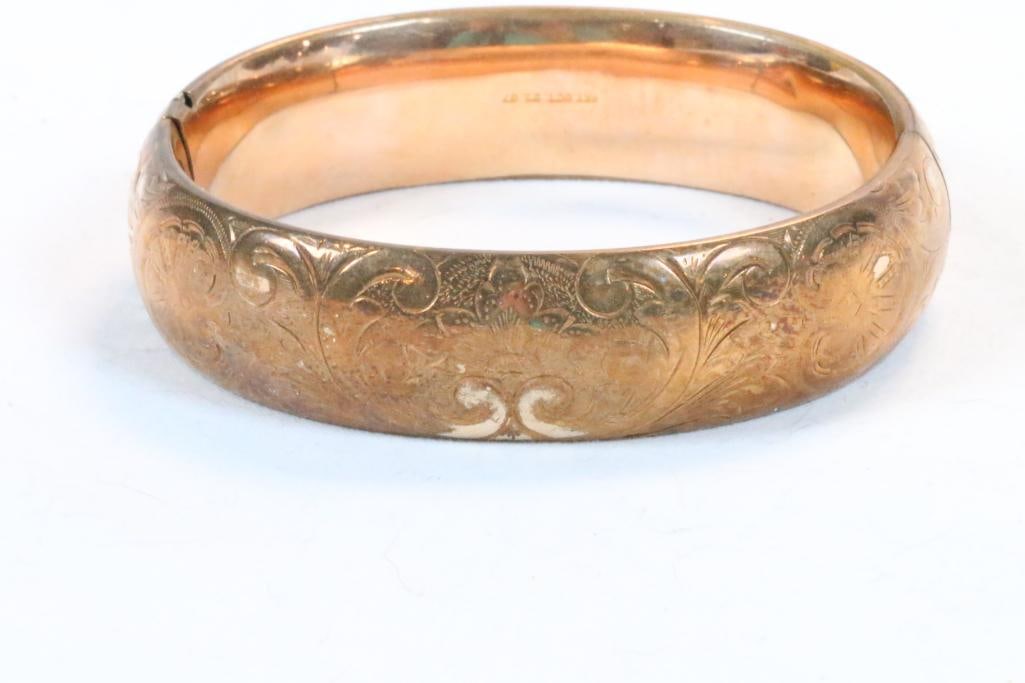 Antique 1907 Austin & Stone Gold filled cuff bracelet (1 of 5)