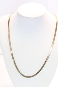 14Kt Gold Serpentine necklace chain 10 grams 20"
