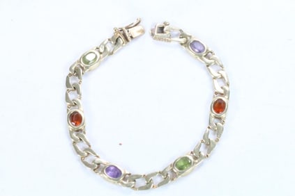 14kt gold multi gemstone bracelet 13.5 grams