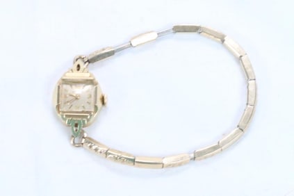 14KT gold ladies antique Wittnauer Swiss watch with 10K gold filled band 13.5 grams.
