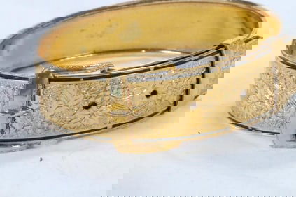 12KT gold filled HAYWARD Antique Victorian Buckle Bracelet Weighs 13.8 grams.