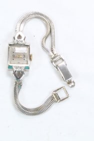 14KT White Gold & diamond Ladies Watch and band Maker FELCA. 19.7 grams.