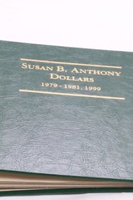 Littleton Custom Susan B. Anthony Dollar Coin Album 1979 to 1981 & 1999 date ranges.