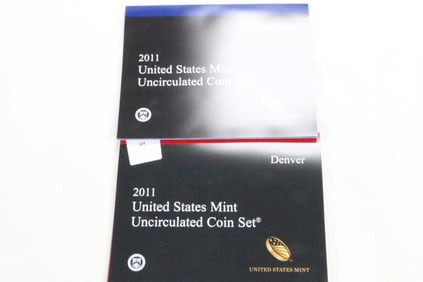 2011 Denver and Philadelphia United States Mint Uncirculated 2 coin Sets