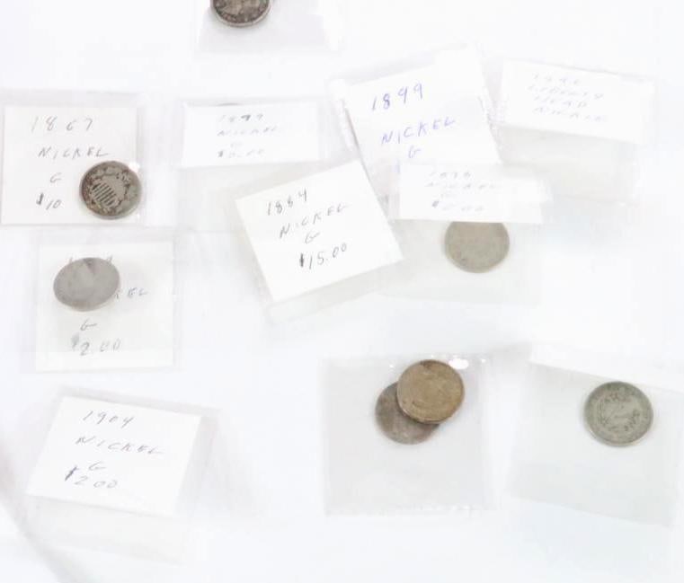 (11) Liberty Nickel - with CENTS 1883-1911(1) Union Shield Nickel 1867 (1 of 11)