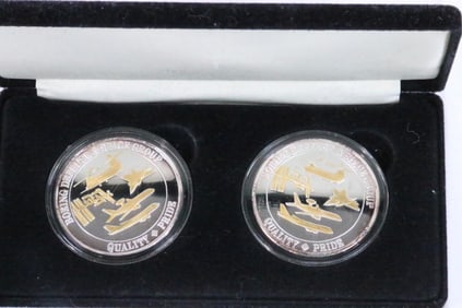 Lot of 2 BOEING Defense & Space Group Sterling Silver coins 62.6 grams
