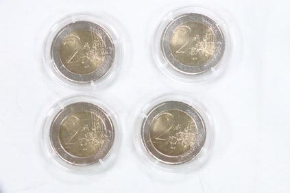 Lot of 4 Athens Greece 2004 Coins 2 EURO each coin