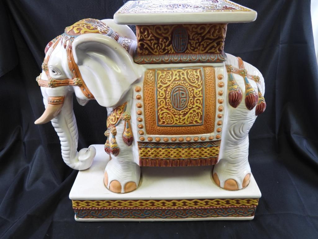 Large Ceramic Elephant Garden Plant Stand Matches lot 26. (1 of 5)