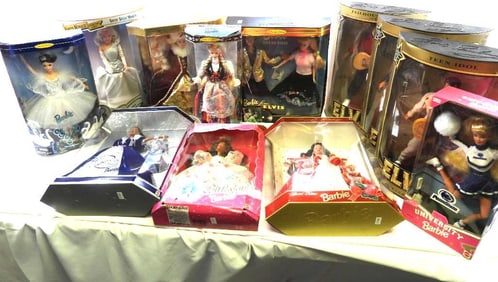 LOT OF Ultimate Barbie Collection Elvis, Holiday, Mailyn Monroe, Penn State more
