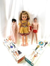 LOT of 3 - Vintage Shirley Temple Doll, Barbie and Ken Dolls with boxes