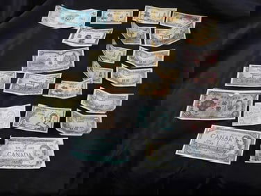 LOT OF 22 pieces of paper currency