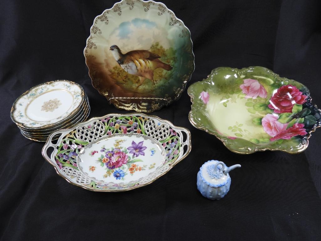 LOT OF 12  Antique porcelain bowls, 6-piece plate set and more (1 of 20)