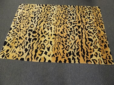 Leopard Print WOOL Handmade area rug