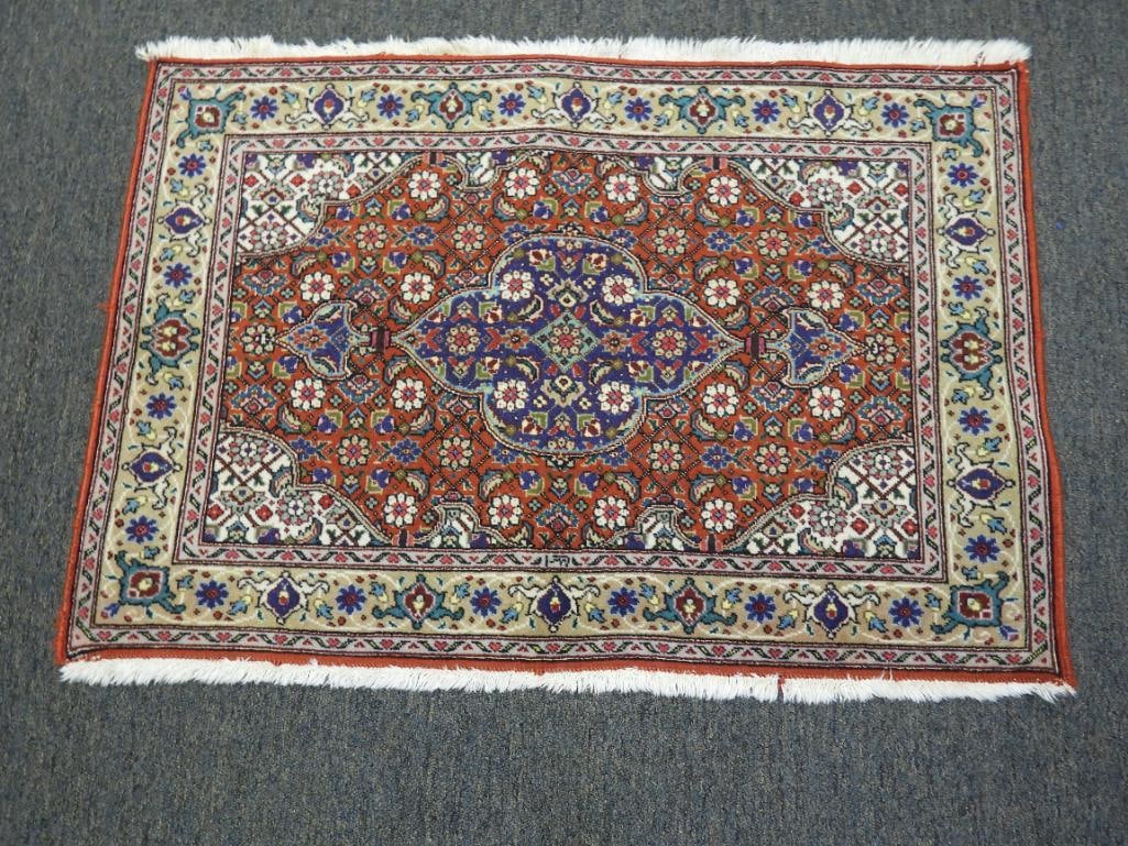 Vintage multi-colored oriental wool rug 2' x 3" handwoven persian (1 of 6)