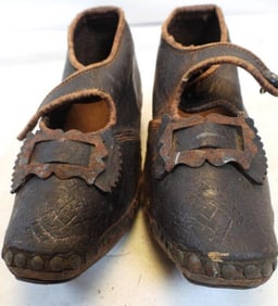 Antique pair of leather tap shoes