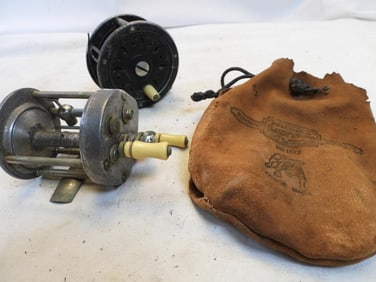 LOT OF 2 Vintage/ antique fishing reels: Pfleuge and "Grenaby"