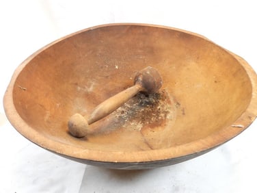Antique wooden dough bowl