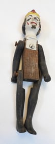 Antique cast-iron/wood clown moveable limbs clown