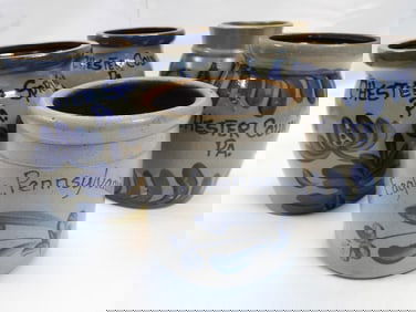 LOT OF 5 crocks - Chester County, Chester Springs, Deer, Eagle PA