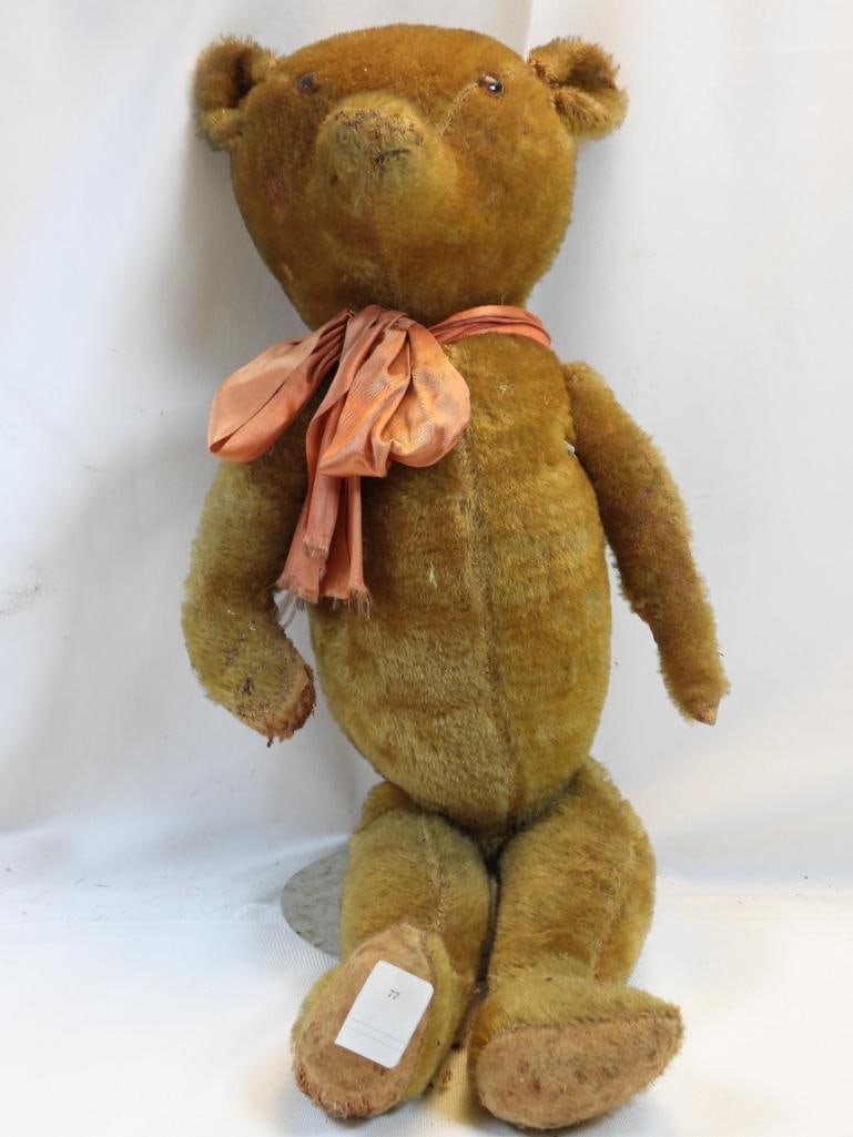 Antique 20" Teddy Bear: Antique Teddy Bear, approx. 20" tall, some wear on arms, etc. (see photos)