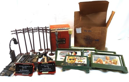 LOT OF train accessories in LIONEL train box