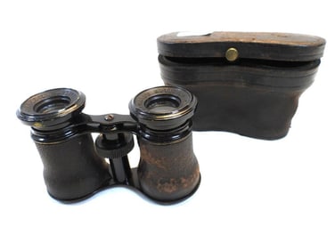 Antique Opera Glasses in Case leather