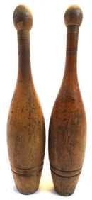 LOT OF 2 vintage wooden juggling pins