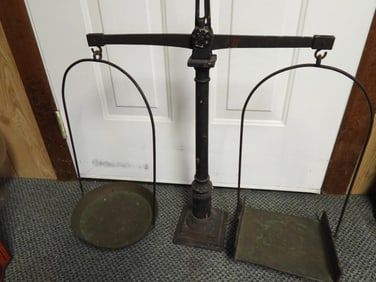 Large Antique cast iron beam scale
