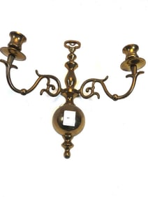Three Arm Solid Brass Candle Holder Wall Sconce