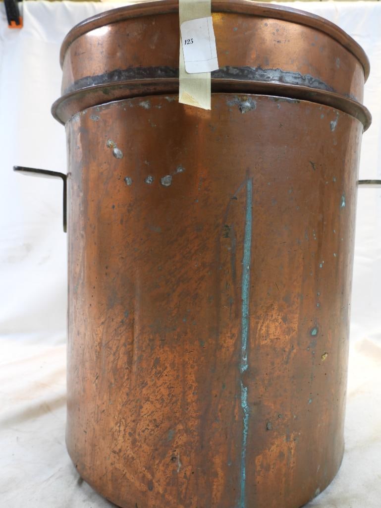 Vintage heavy Copper Items: Pot and Funnel (1 of 9)