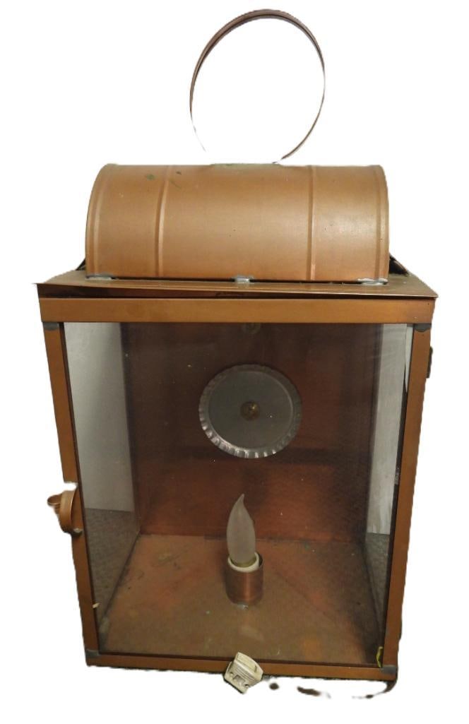 Vintage Outdoor copper  Lantern with Electric Bulb (1 of 7)