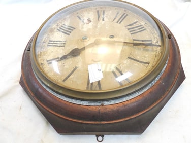 Antique Eight Day New Haven Clock Company Octagon Wall Clock