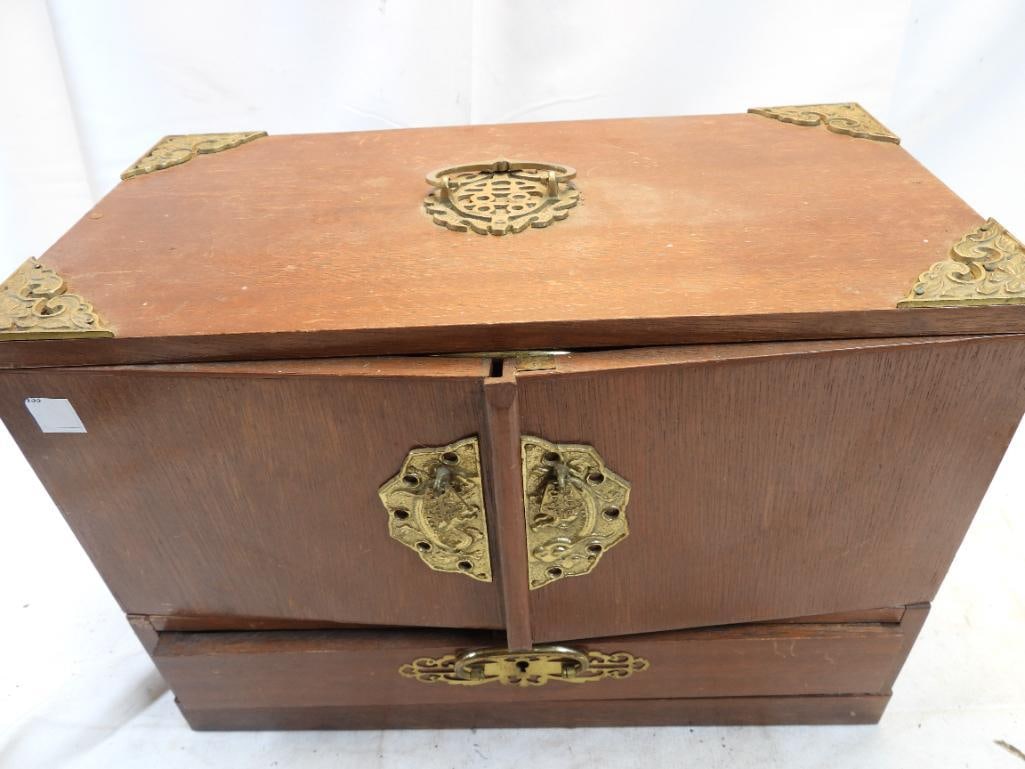 Asian-style jewelry box full of jewelry and treasures (1 of 13)