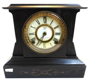 Antique Black Marble Ansonia mantle clock