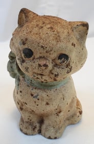 Antique Cast Iron Hubley little cat kitten coin bank