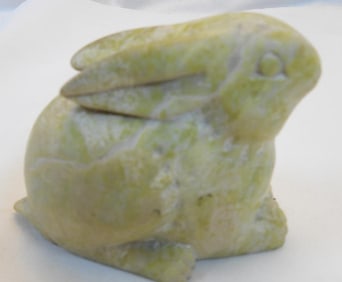Vintage soapstone carved rabbit bunny