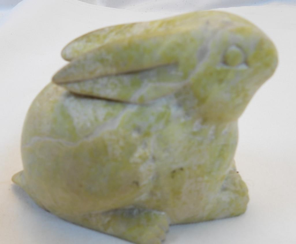 Vintage soapstone carved rabbit bunny (1 of 5)