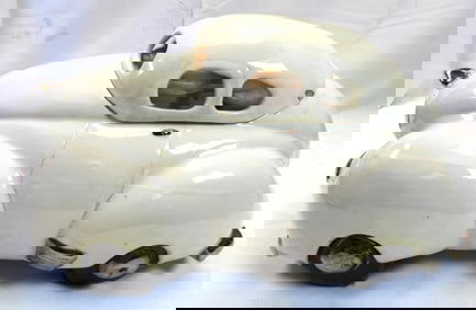 /intage Glenn Appleman 1978 Signed White Ceramic Vintage Car Cookie Jar