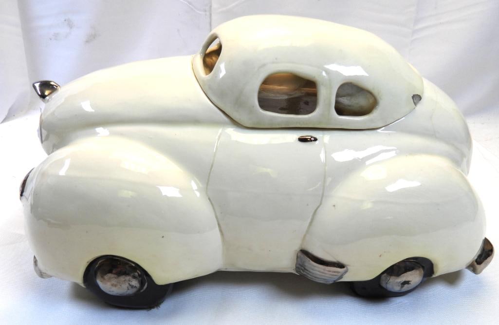 /intage Glenn Appleman 1978 Signed White Ceramic Vintage Car Cookie Jar (1 of 10)
