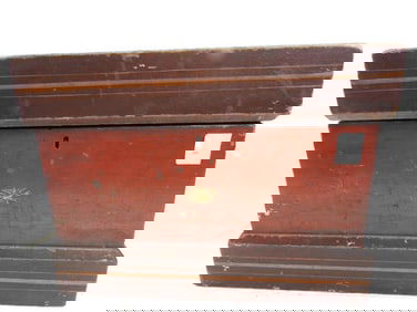 Antique Red-Painted Wood Tool Chest