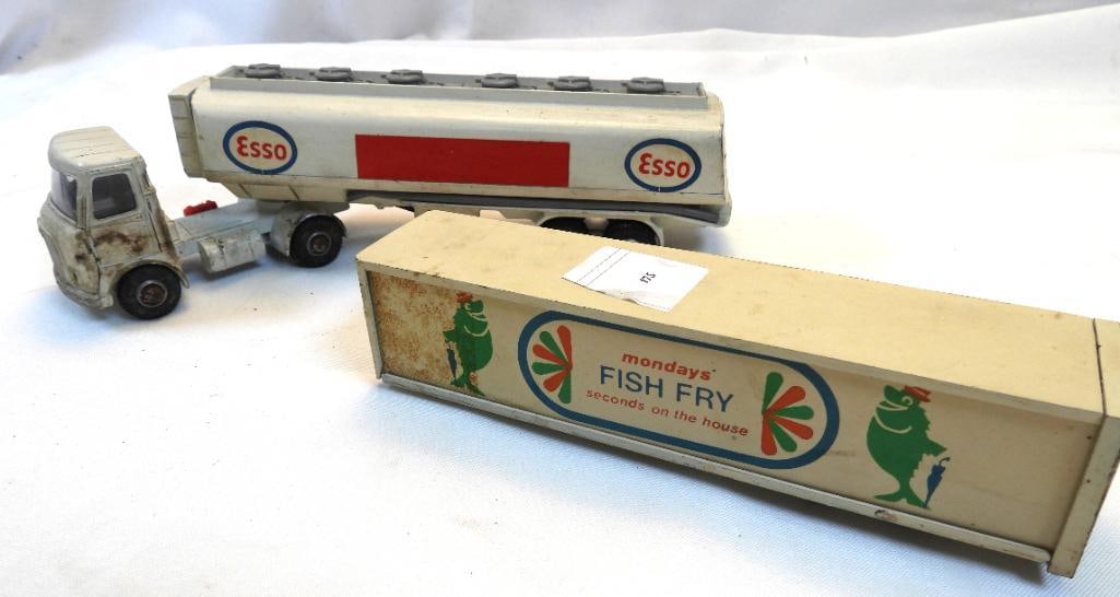 Antique Dinky Toy  AEC Esso Tanker Diecast Toy and Howard Johnson's trailer toy (1 of 13)