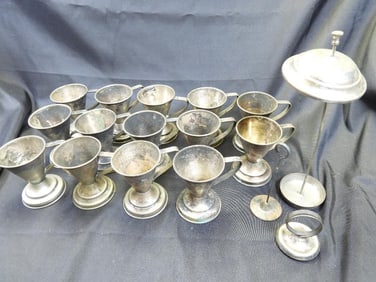 Antique LOT OF 17--pieced Silver Plated Set