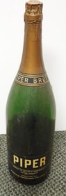 ANTIQUE HUGE Factice Dummy Piper Brut Champagne Green Oversized display Glass Bottle