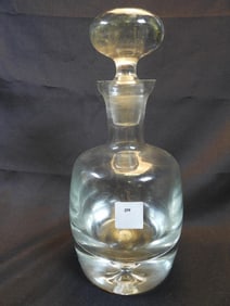 Antique Krosno Bubble Base Glass Decanter