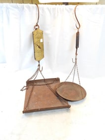 Antique Frarys's Improved Circular Spring Balance Scale with two bases