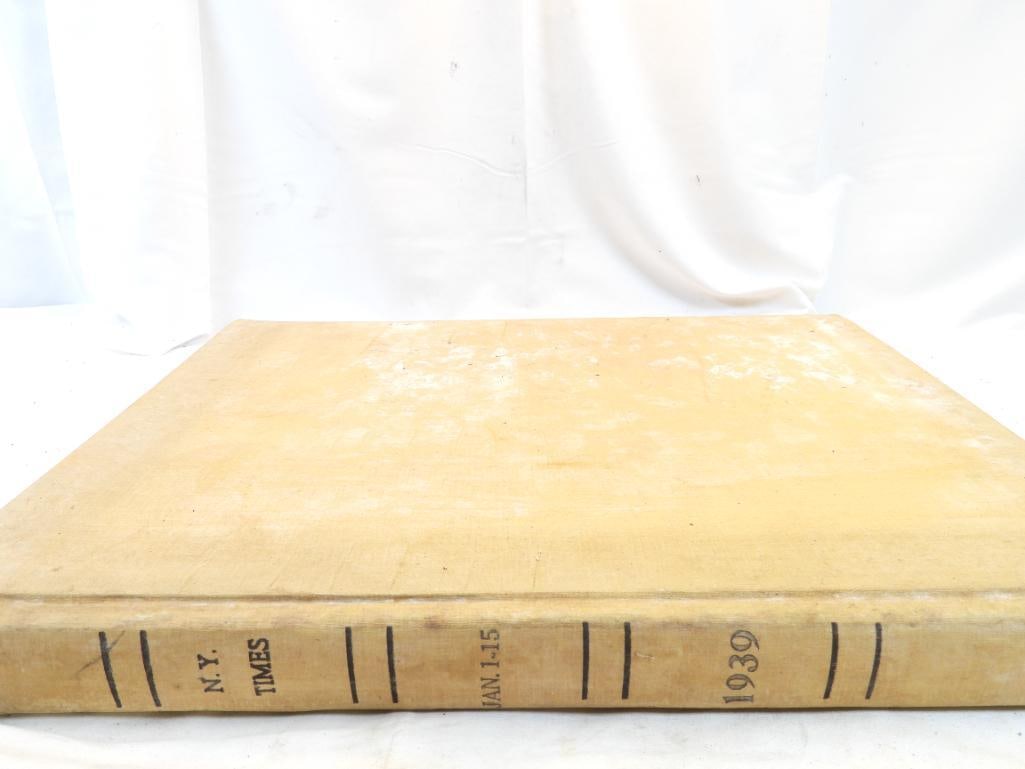 Oversized Bound Volume of New York Times Newspaper, 1939 (1 of 14)