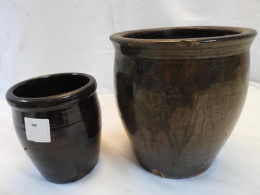 LOT OF 2 Vintage pottery vases/ planters