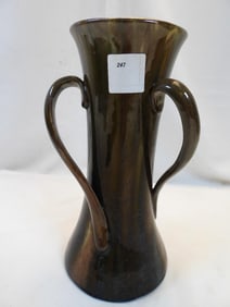 Mid Century Modern (MCM) Empoli Verdi Green Three Handled Glass Vase