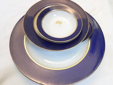 LOT OF 7: Hill School plate and Mikasa china set of 6